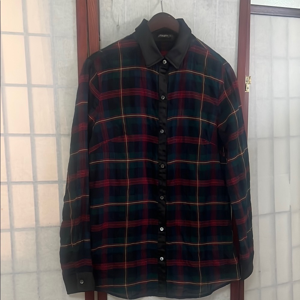 J.MCLAUGHLIN LEAL PLAID BUTTON UP SHIRT SIZE S
